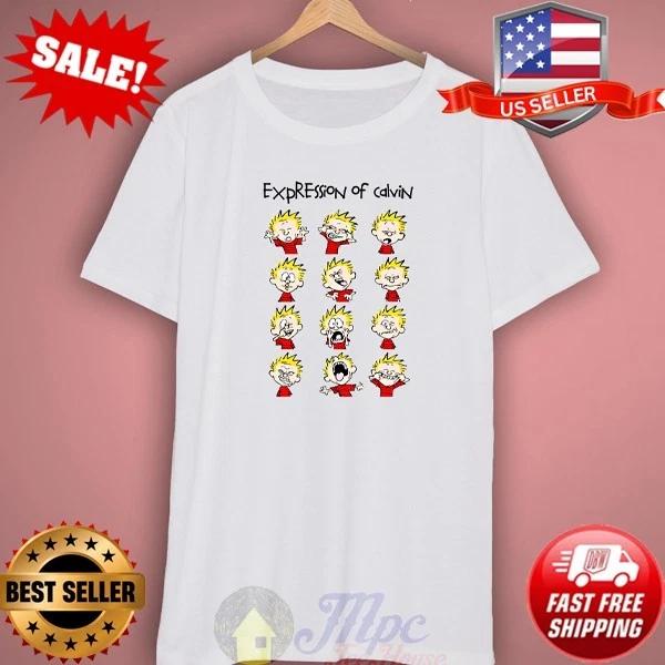 

Expression Calvin Hobbes T Shirt, Retro 90s Cartoon T-Shirt S-5XL S