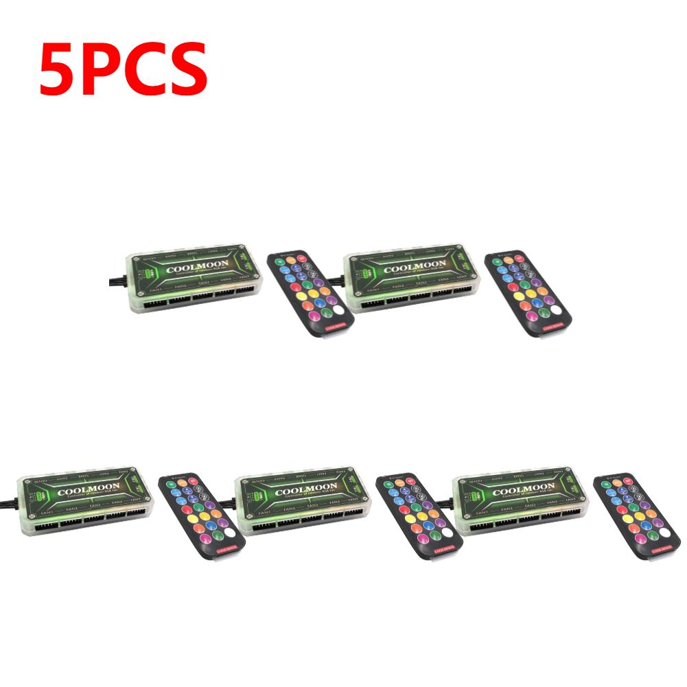 COOLMOON RGB Remote Controller DC12V 5A RGB Cooling Fan Intelligent Controller PC Computer Case Cooling Chassis Silent Fan Hub