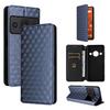 Cubic Grid Texture Flip Leather Phone Case
