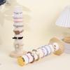 Headband and Bracelet Holder Space Saving Jewelry Display Stand Wood and Soft Velvets Wrist Accessories Organizer