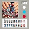 Striped Press on Nail Cartoon Nail Tips 24pcs Acrylic False Nail For Independence Day Parties And Festive Event