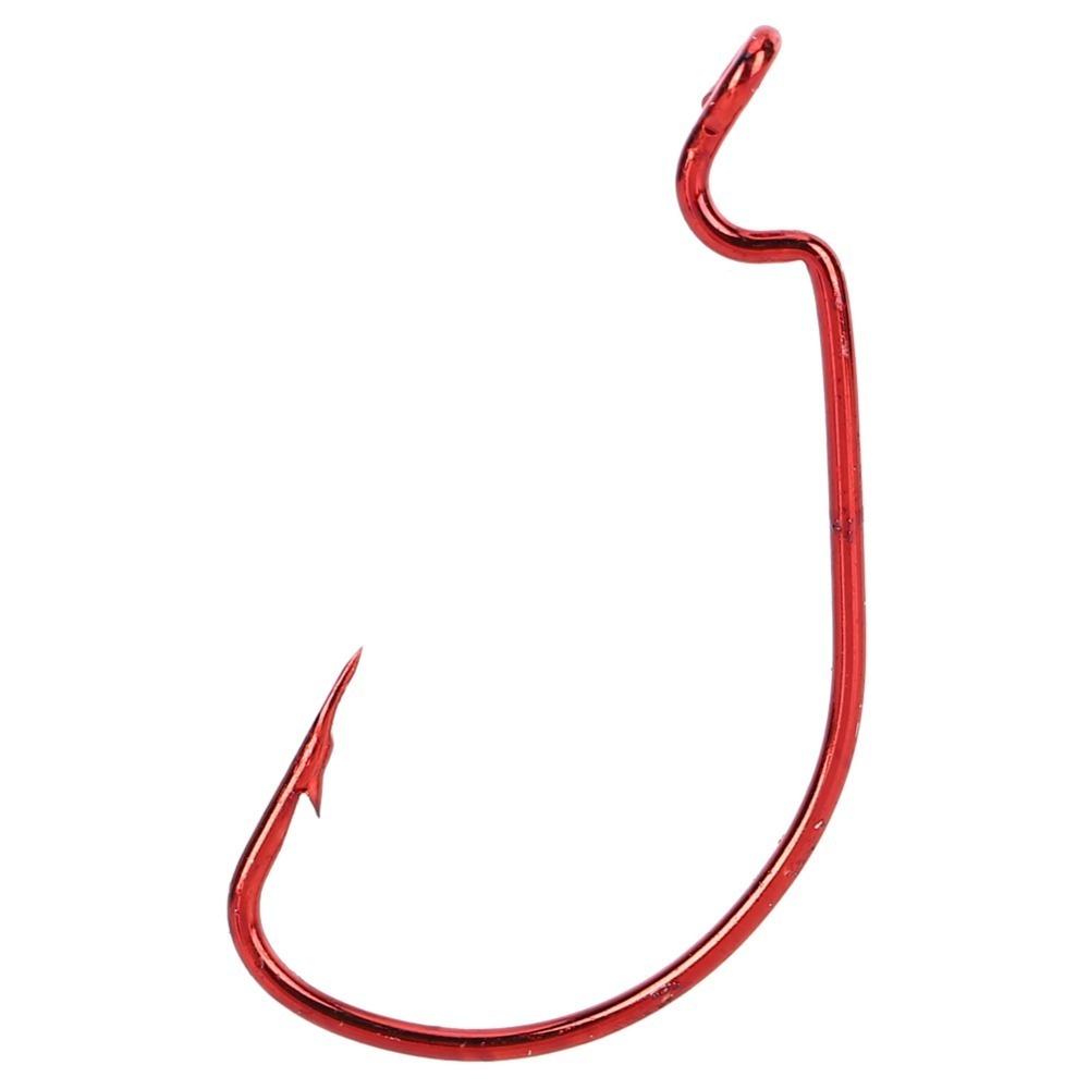 100PCS High Carbon Steel Worm Hooks 3.6*2.1cm Fishing Hooks Bass Fishing Hooks Freshwater Fishing 100PCS-1#-3.6*2.1cm