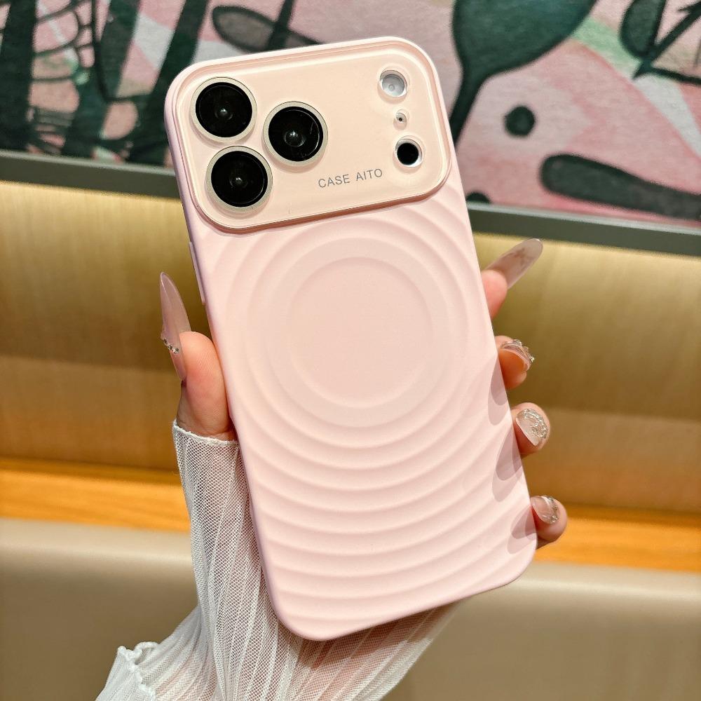 Fashion Silicone Ripple Magnetic Impact Resistant Phone Case For iPhone 17 16 15 Pro Max For Magsafe Camera Lens Protector Cover