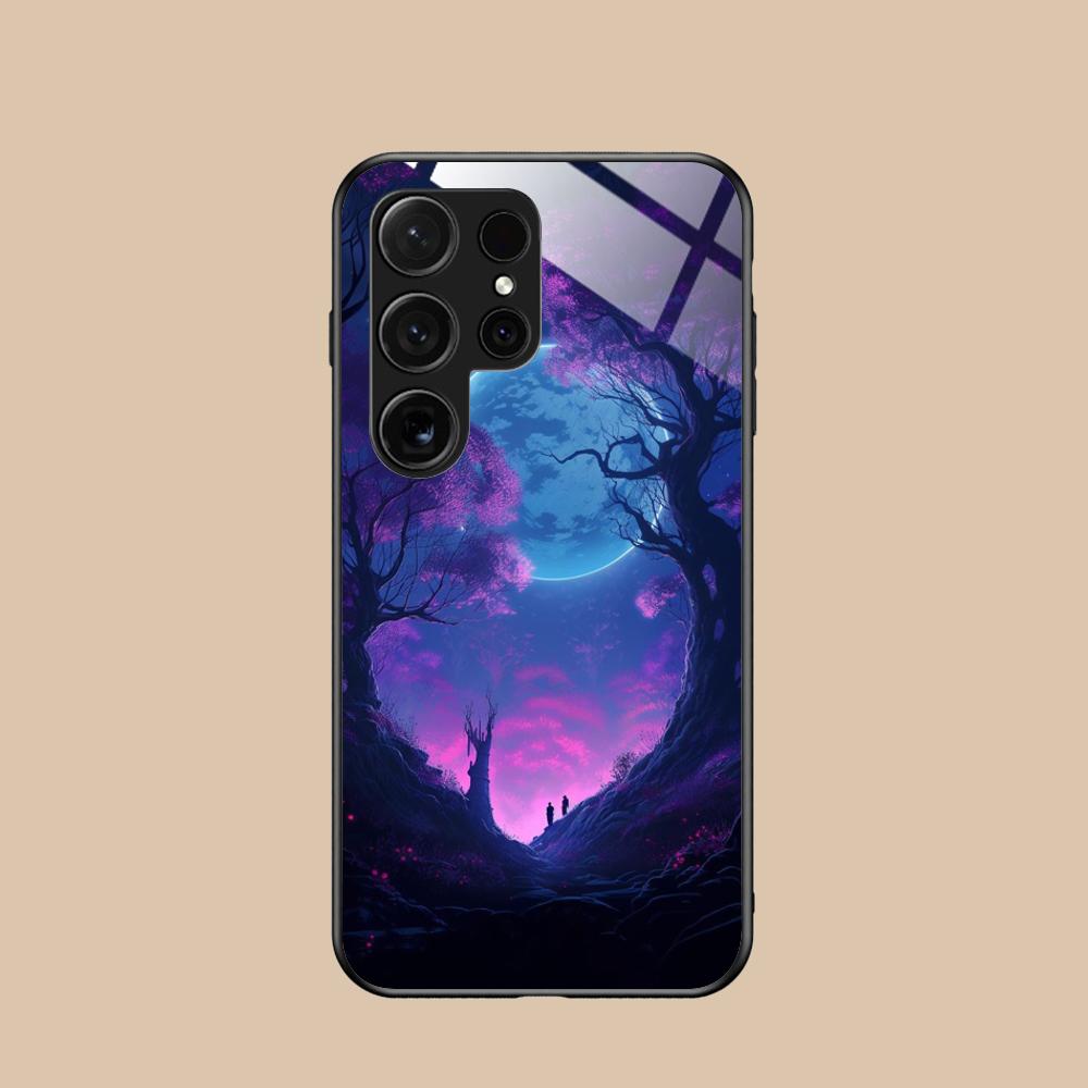 Luna Moon Mobile Cell Phone Case for Samsung Galaxy A56 55 54 53 52 51 36 35 34 23 16 15 5G Glass Colorful Cover Cover Luxury