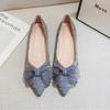 Rhinestone With Bow Pointed Toe Shoes for Women Spring and Autumn Slip-on Woman Flats Cheap Promotion Trend Elegant Dress Shoe
