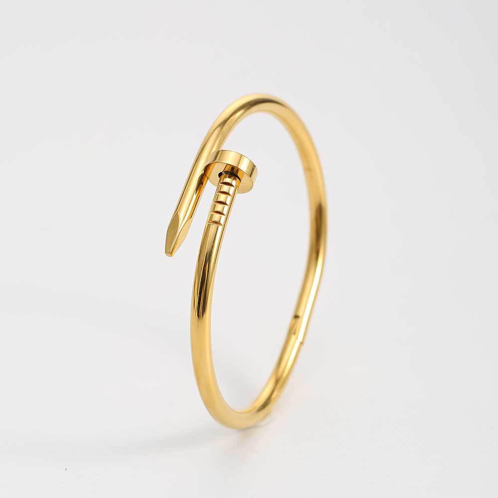 Vendita Calda Braccialetto con Fibbia ad Ardiglione in Acciaio Inossidabile Design Personalizzato Lusso Leggero Semplice Moda Braccialetto Senza Colore Per Donne