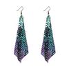 Fashion Earrings Metal Sequins Tassel Earrings Creative Square Geometric Long Earrings