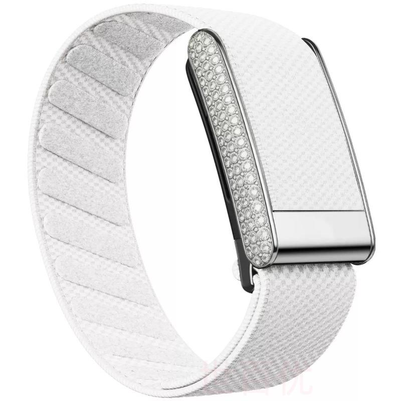 Sparkly Diamond Metal Frame Nylon Elastic Band for Whoop 5.0 Comfortable Replacement Strap for Whoop 5.0 Smart Fitness Tracker
