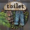 Contemporary Wooden Toilet Sign - Unique Bathroom Decorative Plaque - Ideal Hanging Ornament for Wall Decor