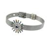 Stainless Steel Watch Band with Devil's Eye Zircon Bracelet - Stylish European and American Fashion Jewelry