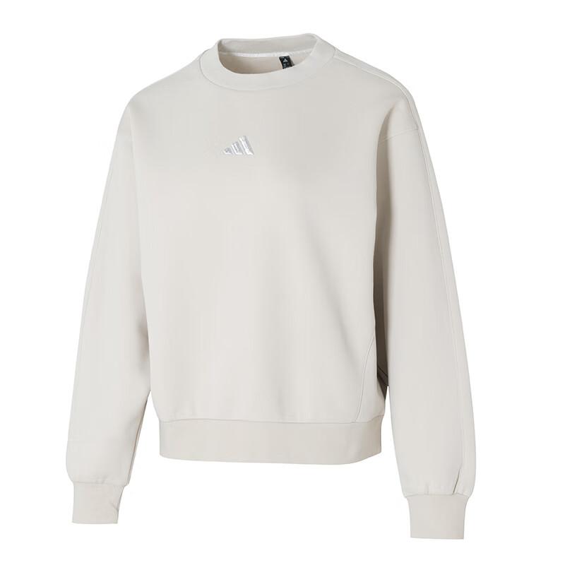 Adidas Sweatshirts Women s Ecru Crew Neck Moderate Regular KC0049 S