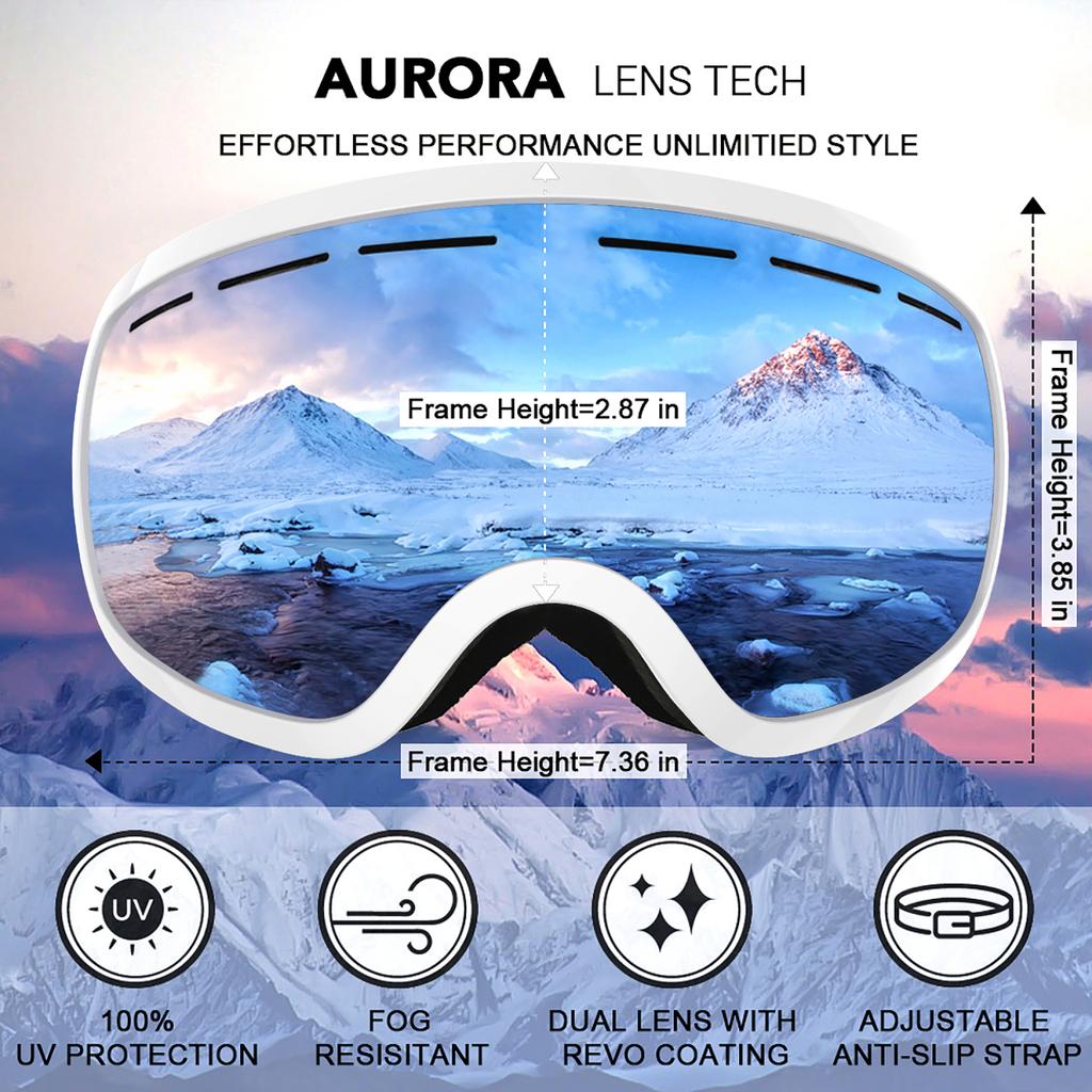 Ski Goggles for Men Winter Snow Sports Snowboard with Anti-fog Lens Ski Mask Glasses for Men Women Skiing Goggles