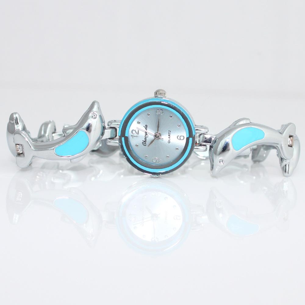 New Fashion Woman Girl dolphins Style Strap Quartz Bangle Bracelet Quartz Wrist Watch