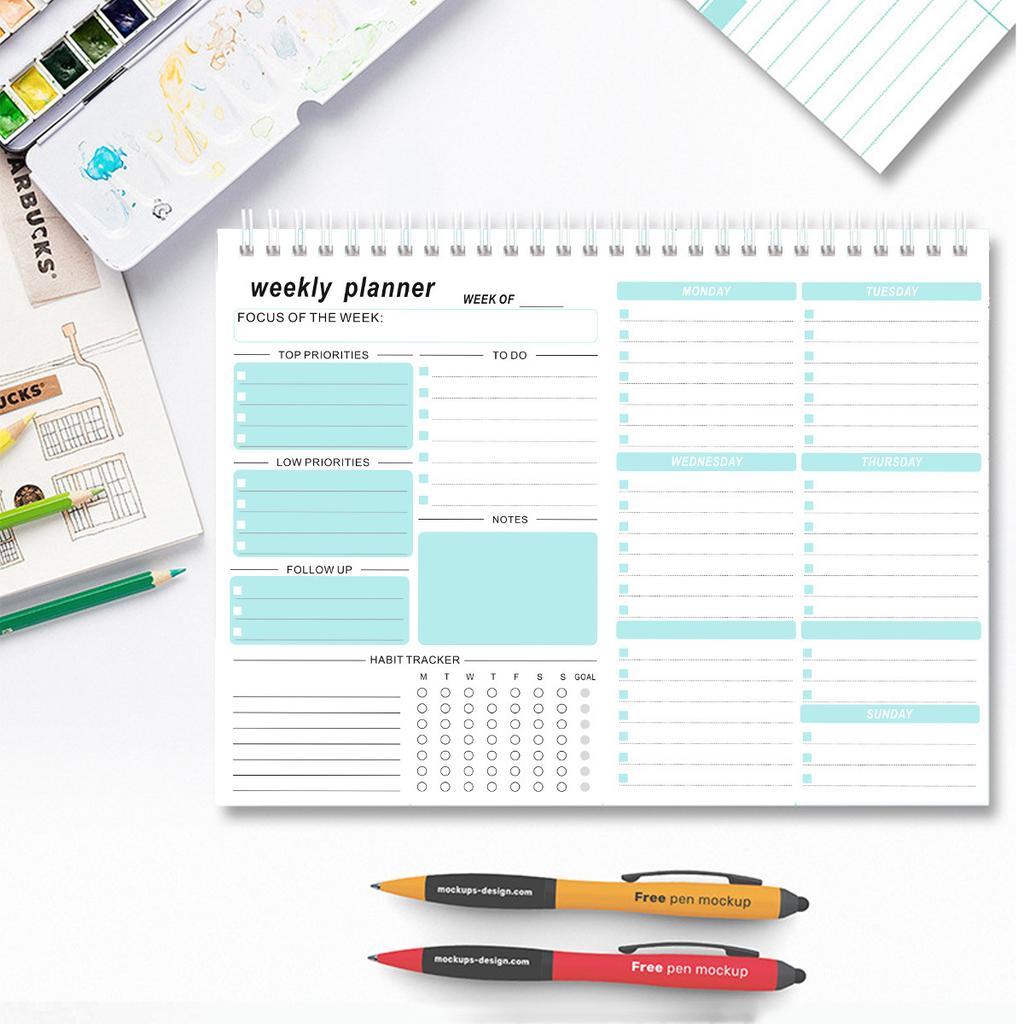 1pc Weekly Goals Schedule Planner To Do List Notebook Calendars Organize