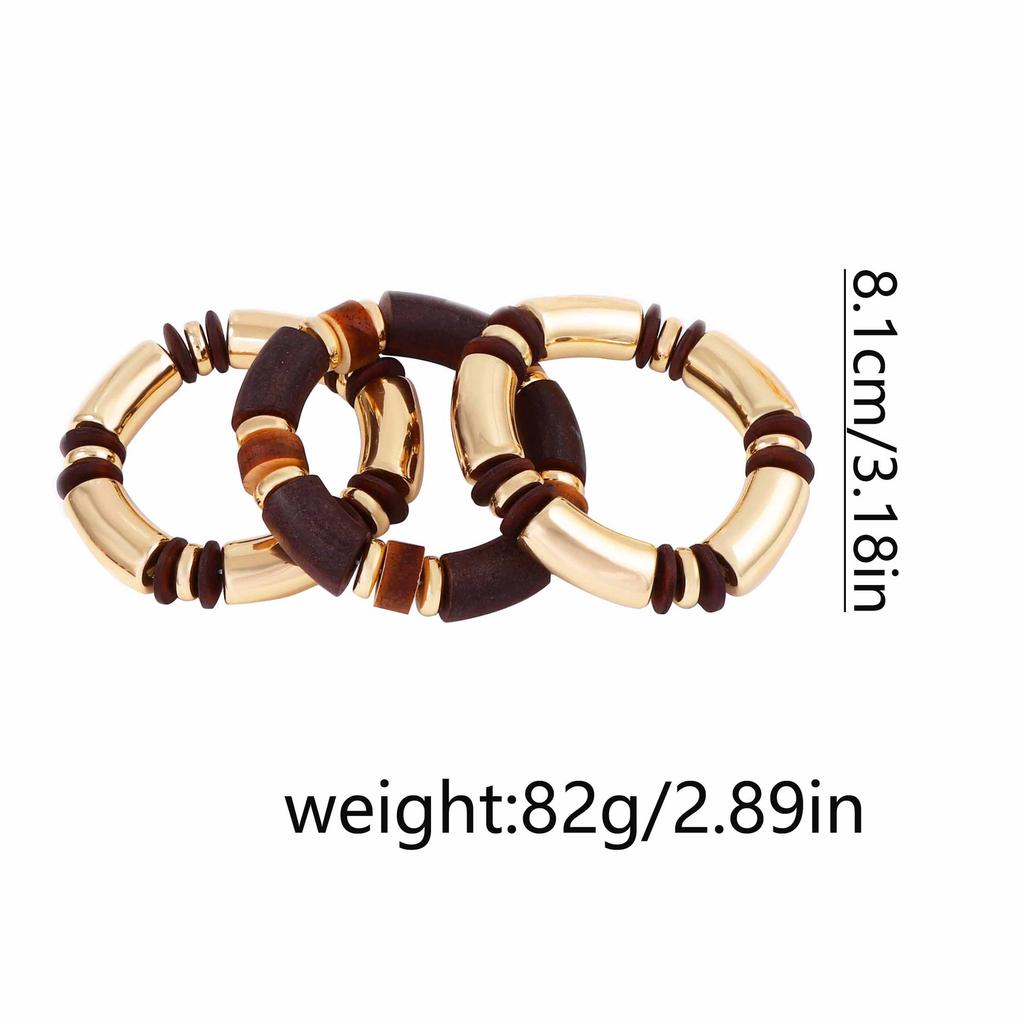 2025 Nové ZAA Dřevěné Korálkové Spojované Náramky Náhrdelníky Zirkonové Sady pro Ženy Vintage Etnický Styl Doplňky na Krk