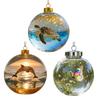 Clear Ball Ornament 3D Butterfly/Turtle/Dolphin Animal Christmas Ball Decoration Memorial Gifts for Animal Lovers