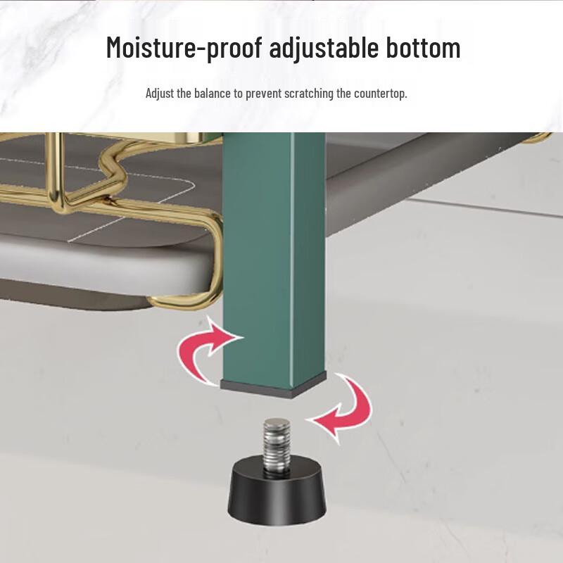 Double-Layer Countertop Dish Drying Rack with Drainboard