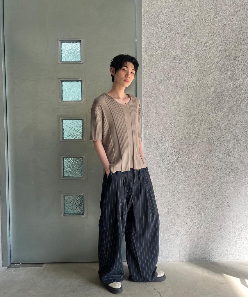 PARADIGMFILM [Ep.02] Fold-In Collar V-Neck Knit (Mocha Beige)