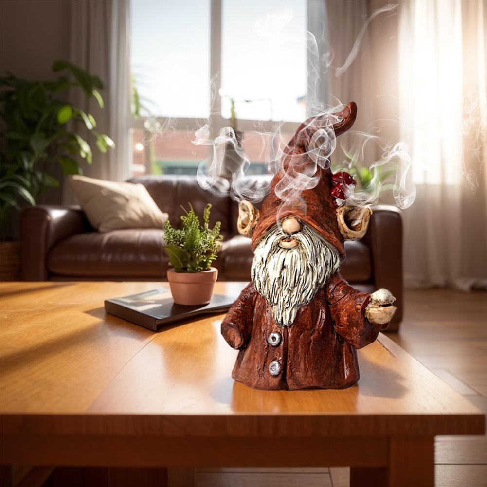 Incense Burner Gnome Incense Holder Effective Stress & Anxiety Relief Plague Doctor Cone Burner Gnome Decor for Home Decoration