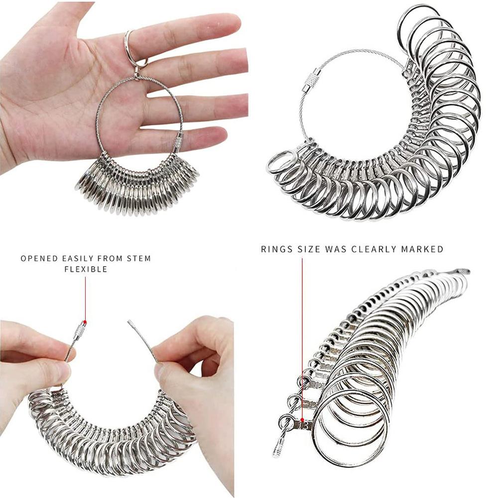 5pcs Jewelry Measuring Tool, Aluminum Circular US Size Ring Size Stick, 0-13 Ring Size Measuring Tool