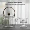 Hanyou Glass Japanese Teapot with Wooden Lid, 900ML