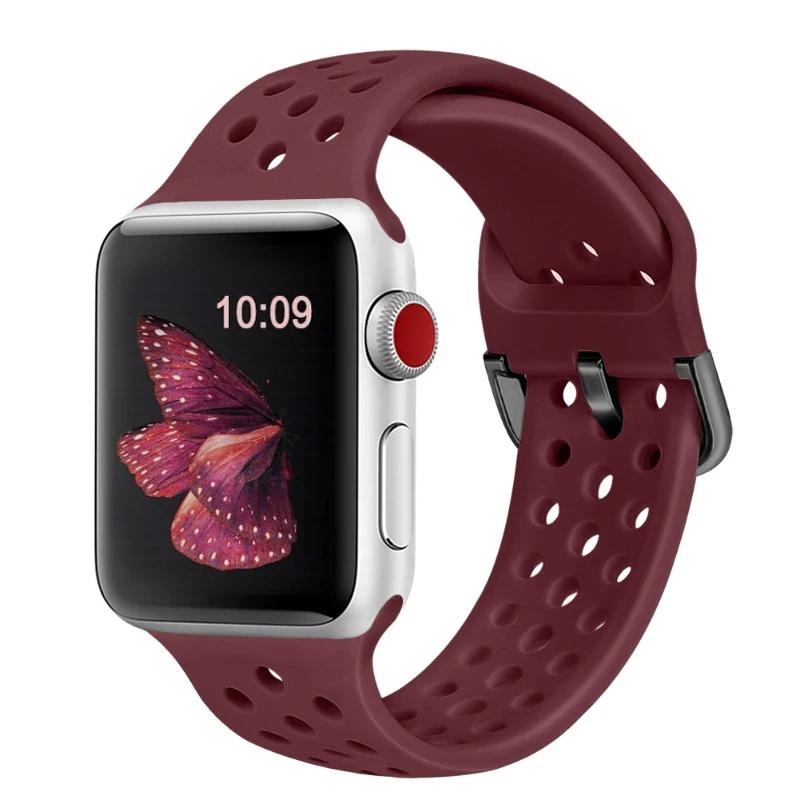 Cinturino in Silicone per Apple Watch Band 45mm 44mm 41mm 42mm 46mm Ultra 2 49mm Sportivo Traspirante Cinturino iWatch 10 9 8 7 6 5 4 SE Correa