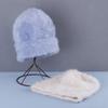 Rabbit hair Beanies hat for women autumn and winter plush cute head cap cold resistant warm furry hat