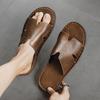 Summer Men's Leather Slippers Casual Beach Sandals Comfortable Non-Slip Mules Sandals for Men