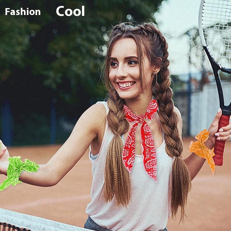 Outdoor Summer Ice Cooling Scarf Neck Wrap Headband Cooling Bandana Scarf Sports Headband Towel Wristband Sun Protection Scarf