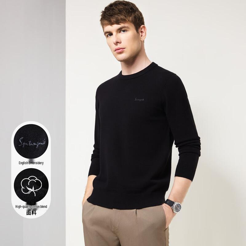 Luotz Men's Round Neck Thermal Knit Sweater