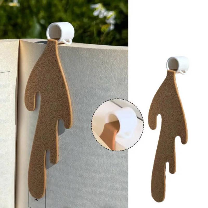 1Pc Canto Engraçado Bonito Derramado Café Marcador Marcador Leitura
