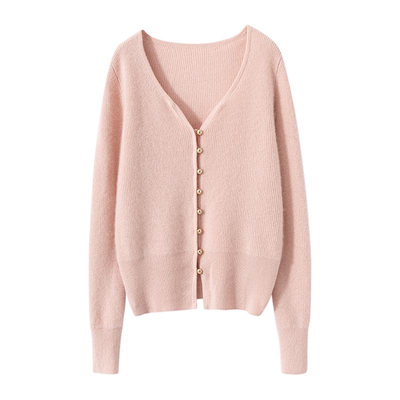 

Кардиган из 100% чистого кашемира с V-образным вырезом и акцентом на талии - Высокая роскошь, вязаная верхняя одежда с длинным рукавом Medium