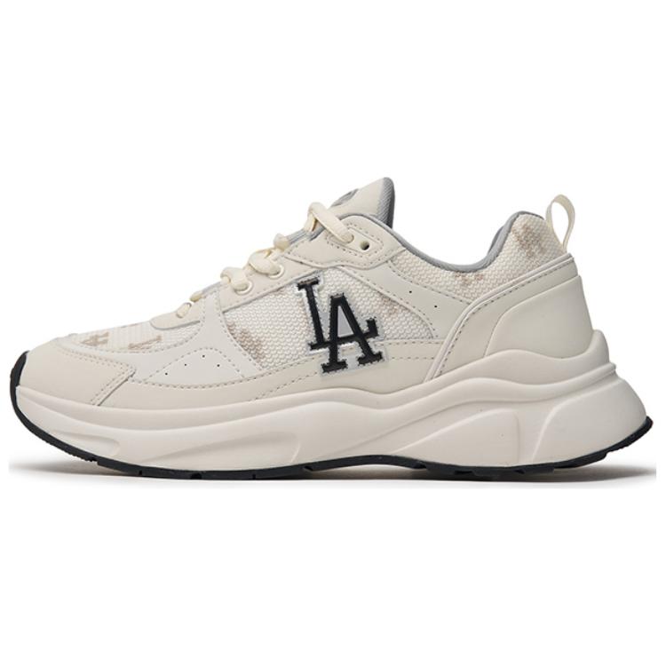 New MLB Fast Ball Classic Monogram 24SS Los Angeles Dodgers Slip Resistant Low Top Casual Shoes Unisex Milk White 3ARNFSB4N-07CRS