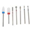 7pcs Nail Drill Bits Set Tungsten Ceramic Manicure Pedicure Left Right Handed Acrylic Gel Cuticle Remover Nail Bits