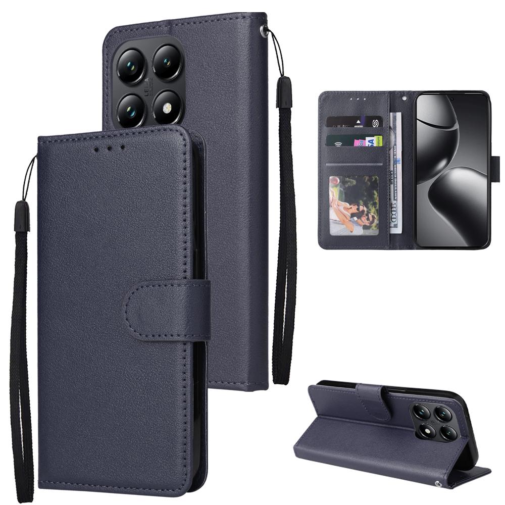 Wallet With Card Slot Photo Frame Kickstand Classic Style Magnetic Flip Leather Case For Xiaomi 14T 14T Pro Shockproof Card Bag