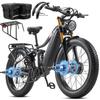 BURCHDA Bicicleta elétrica de montanha HC26 3000W com motor duplo, bateria de 48V 30Ah, bicicleta elétrica de montanha de 26 polegadas para homens, bicicleta elétrica de cidade