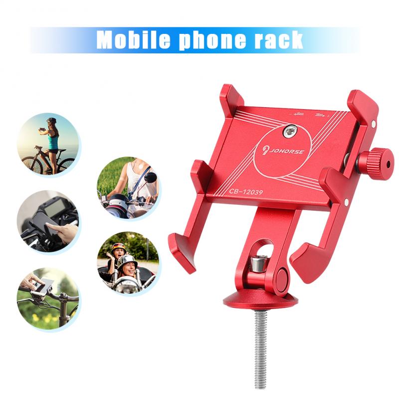 Aluminum Alloy Bicycle Cell Phone Holder Anti-Slip Phone Navigation Stand Shockproof Bike Handlebar Mount for 5-10Cm Width Phone
