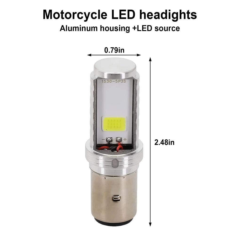 1x BA20D H6 Motorcycle LED Headlight Lamps Hi/Low Beam Conversion Bulbs White 12V 8W 5000K Light Bulb Fits For All Motorcycles