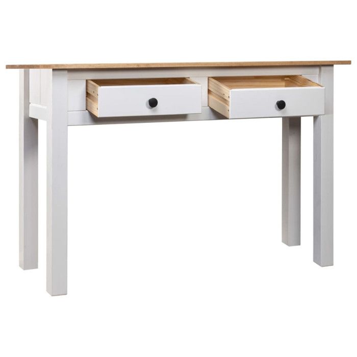 VidaXL Table console Blanc 110x40x72 cm Pin solide Gamme Panama 282681