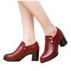 Spring and Autumn new short boots women's fashion medium heel thick heel waterproof table with drill and bare boots non-slip small leather shoes