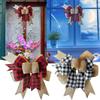 1PC Christmas Burlap Plaid Bows For Wreath DIY Crafts Xmas Gift Wrapping Bow Christmas Tree Decorations For Home New Year Gifts
