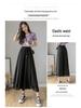Chiffon High-Waisted Black Wide-Leg Cropped Pants for Women - Korean Style, Loose Fit, Slimming.