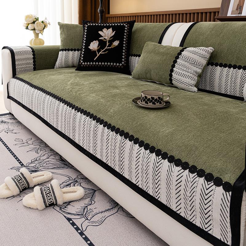High End Sofa Cushion New Four Season Universal Straight Seat Cushion Fixed Non Slip Leather Sofa Cover Cloth Towel