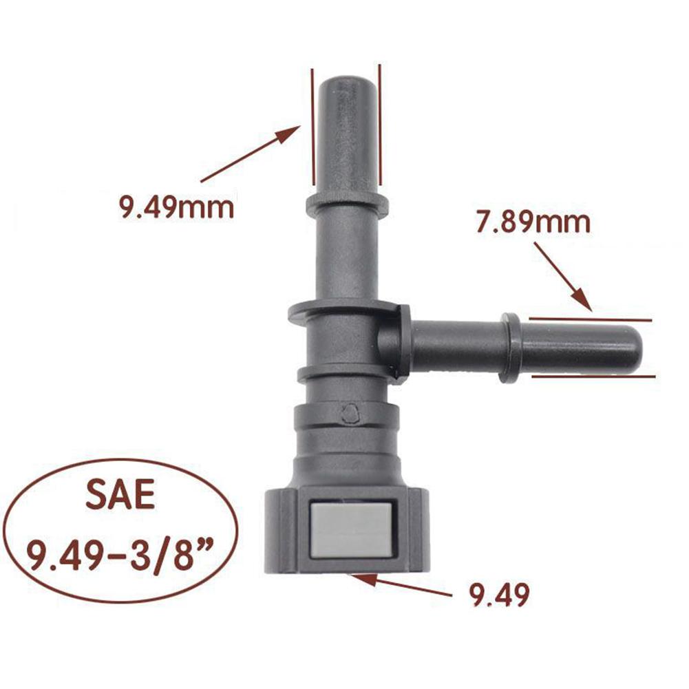9.49 Car Fuel Line Bundy Tee Hose Coupler Quick Plug Connector Quick Release Tee Hose Fitting Nylon Car Accessories Fuel System Fittings7