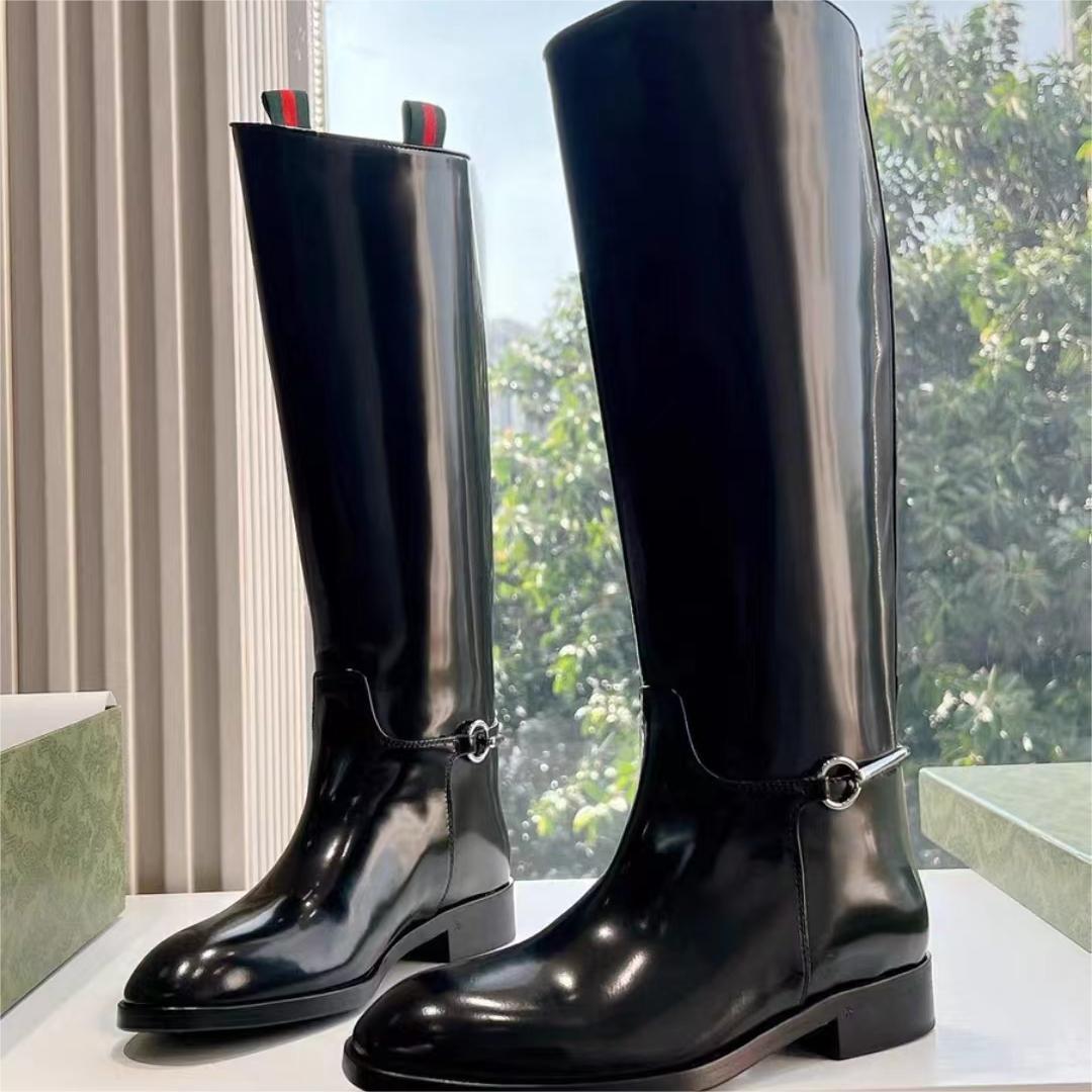 

Однотонные лакированные длинные сапоги до колена на низком каблуке, слипоны с круглым носком, модная новая повседневная обувь больших размеров 34-44 для женщин 35 чёрный
