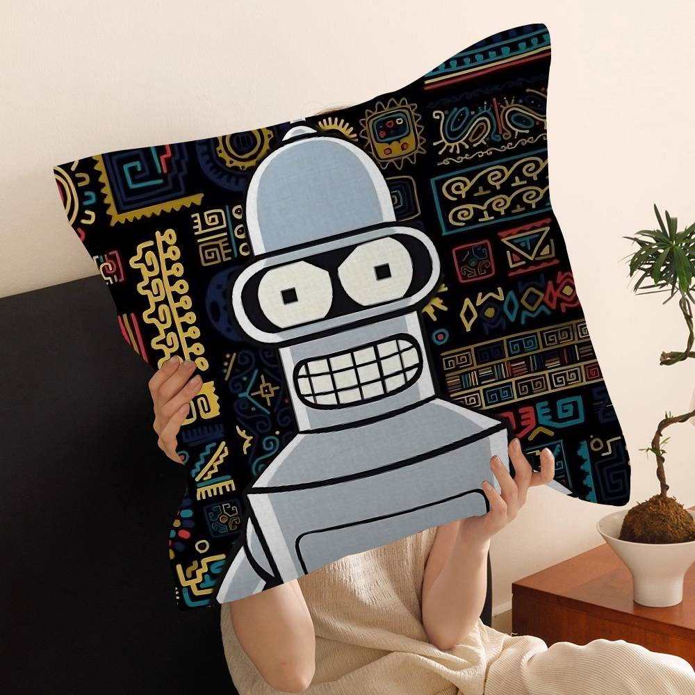 Cartoon F-Futuramas Personalized Picture Text Home Decorative Pillows Household Gifts 45X45Cm