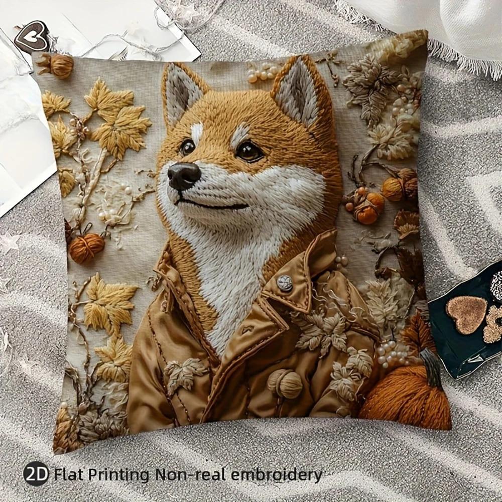 Cute Alpaca Llama 2D Flat Printed Peach Skin Pillowcase Animal Decorative Cushion Cover for Sofa Living Room Home Decor Modern