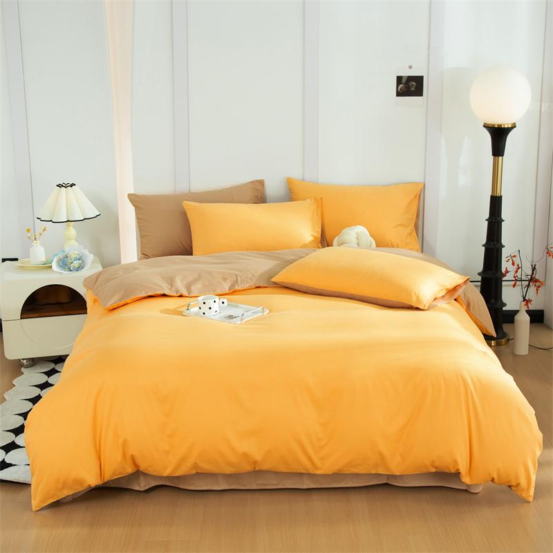 100% Cotton Simple Plain Bedding Set 3Pcs, 1 Duvet Cover with Zipper, 2 Pillow Cases,Easy Care,1 and 2 People Bed Sizes