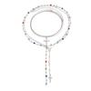 European and American Fashion Retro Personality Cross Chain Y-shaped Necklace Versatile Stack Wearing Candy Color Hemming Necklace Men and Women
