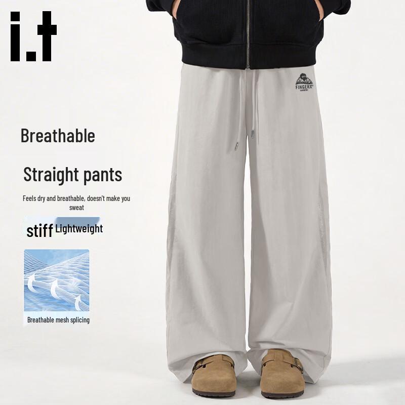 Fingercroxx Men s Summer Loose Straight Breathable Casual Pants 2XL